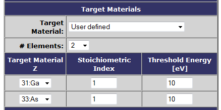 User Defined Material Form